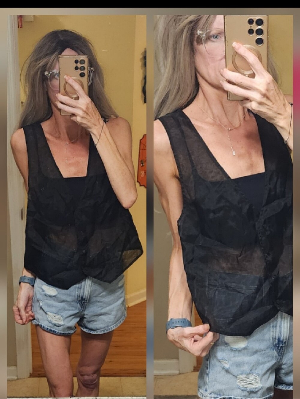 Free People X Brenda Knight Menswear Vest Tank Cami Top Blouse
